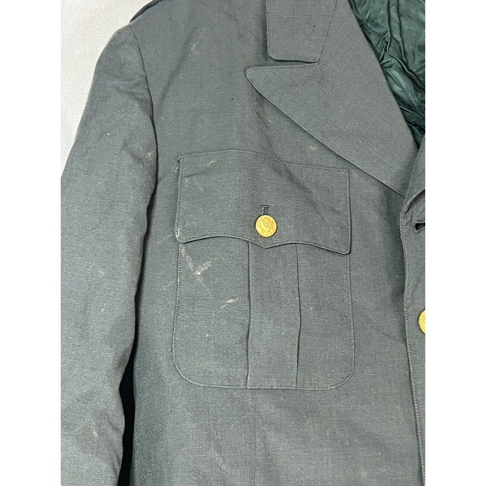 Size 42 S Class A Military Uniform Army Button Down Jacket W/ Patches WORN! - Picture 4 of 16